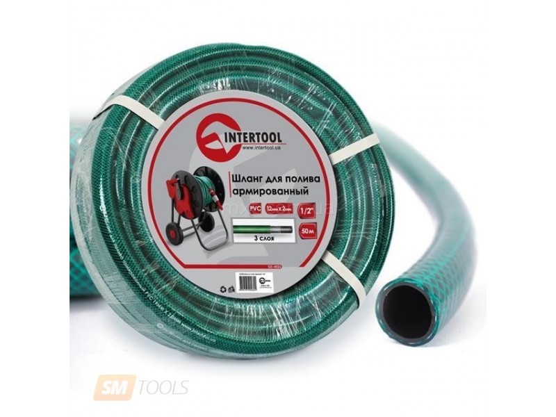 Шланг для полива 3-х слойный 3/4", 50 м, армированный PVC INTERTOOL GE-4046