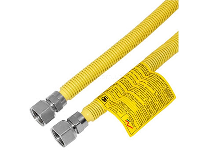 Шланг газовый 1/2" гофрированный нерж. с ПХВ покрытием, 100см В/В